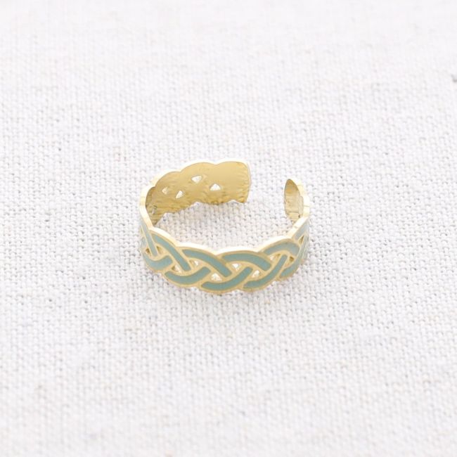 ANILLO ACERO TRENZADO ESMALTE