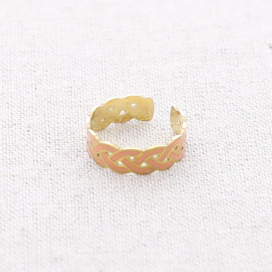ANILLO ACERO TRENZADO ESMALTE