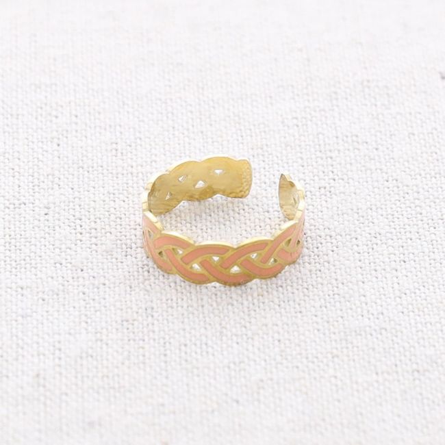 ANILLO ACERO TRENZADO ESMALTE