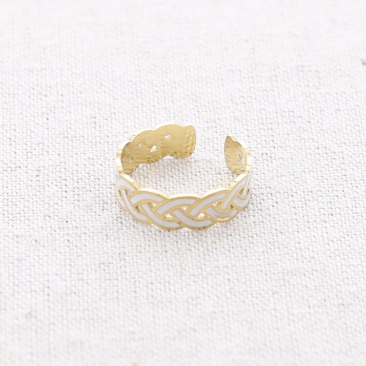 ANILLO ACERO TRENZADO ESMALTE 2