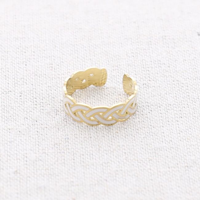 ANILLO ACERO TRENZADO ESMALTE
