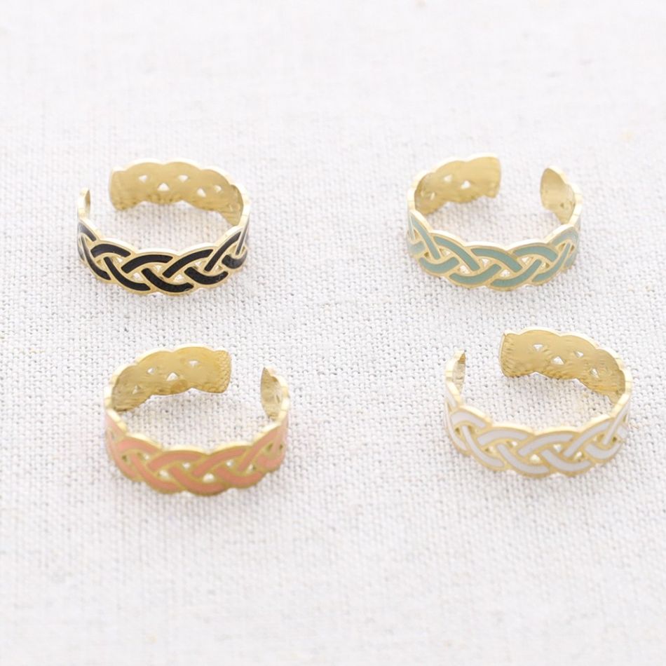ANILLO ACERO TRENZADO ESMALTE