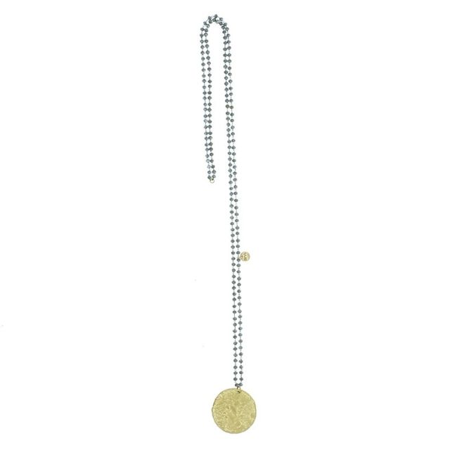 COLLAR LARGO COLGANTE MEDALLA METAL