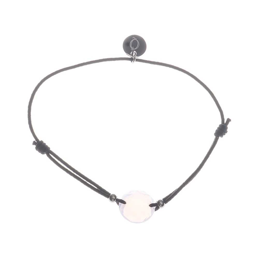 ROUND FACETED STEEL ELASTIC CRYSTAL BRACELET