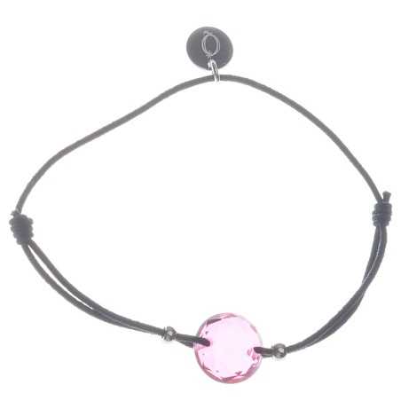 ROUND FACETED STEEL ELASTIC CRYSTAL BRACELET