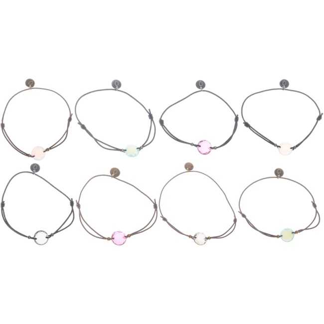 ROUND FACETED STEEL ELASTIC CRYSTAL BRACELET