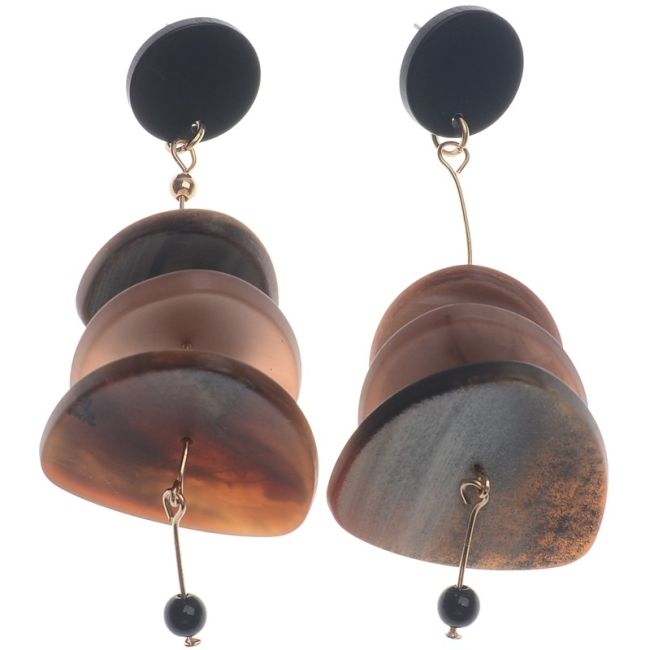 TRIPLE MATT RESIN PENDANT EARRINGS