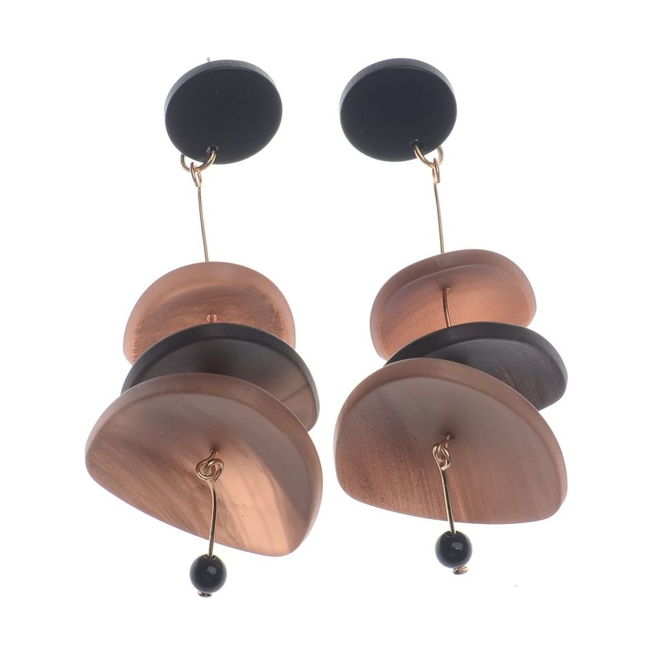 TRIPLE MATT RESIN PENDANT EARRINGS