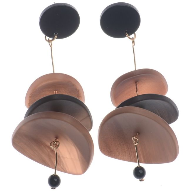 TRIPLE MATT RESIN PENDANT EARRINGS