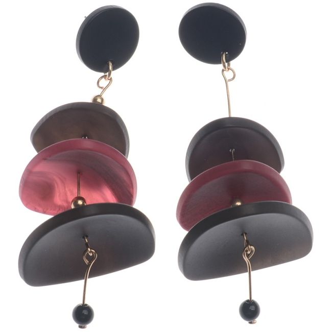 TRIPLE MATT RESIN PENDANT EARRINGS