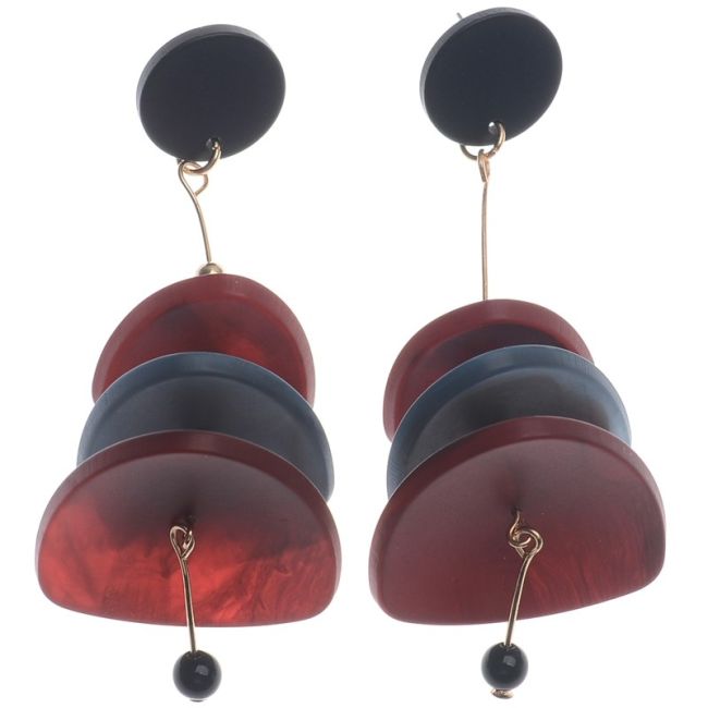 TRIPLE MATT RESIN PENDANT EARRINGS