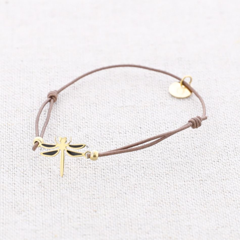 PULSERA ELÁSTICA ACERO LIBÉLULA ESMALTE