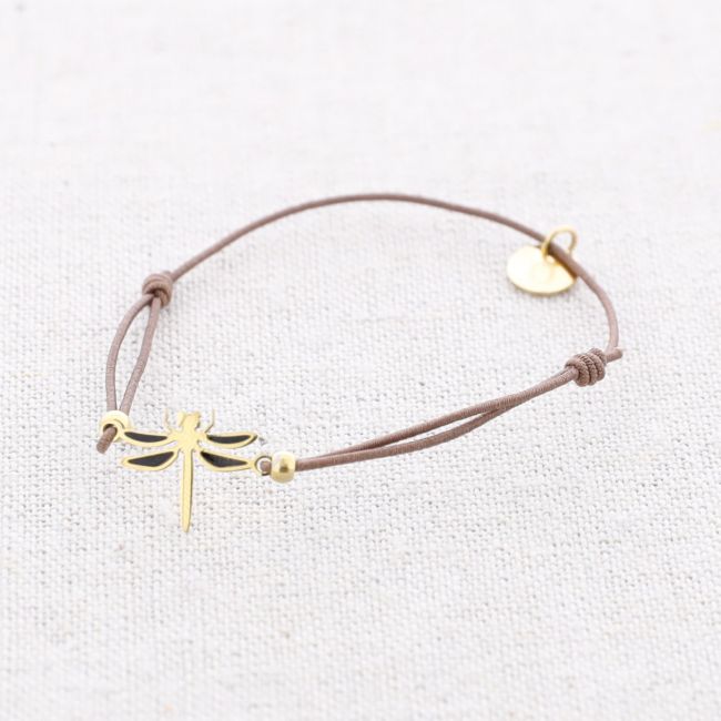 PULSERA ELÁSTICA ACERO LIBÉLULA ESMALTE