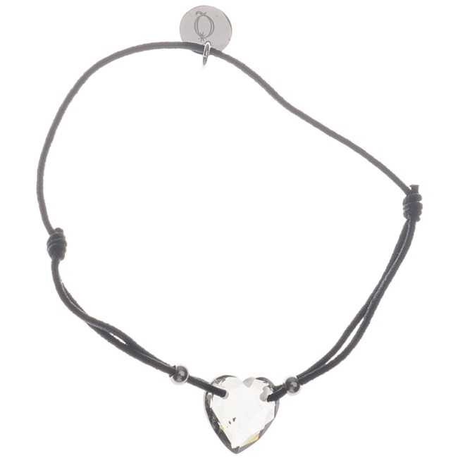 ELASTIC STEEL FACETED CRYSTAL HEART BRACELET