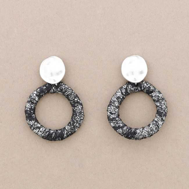 LINED RING METAL EARRINGS