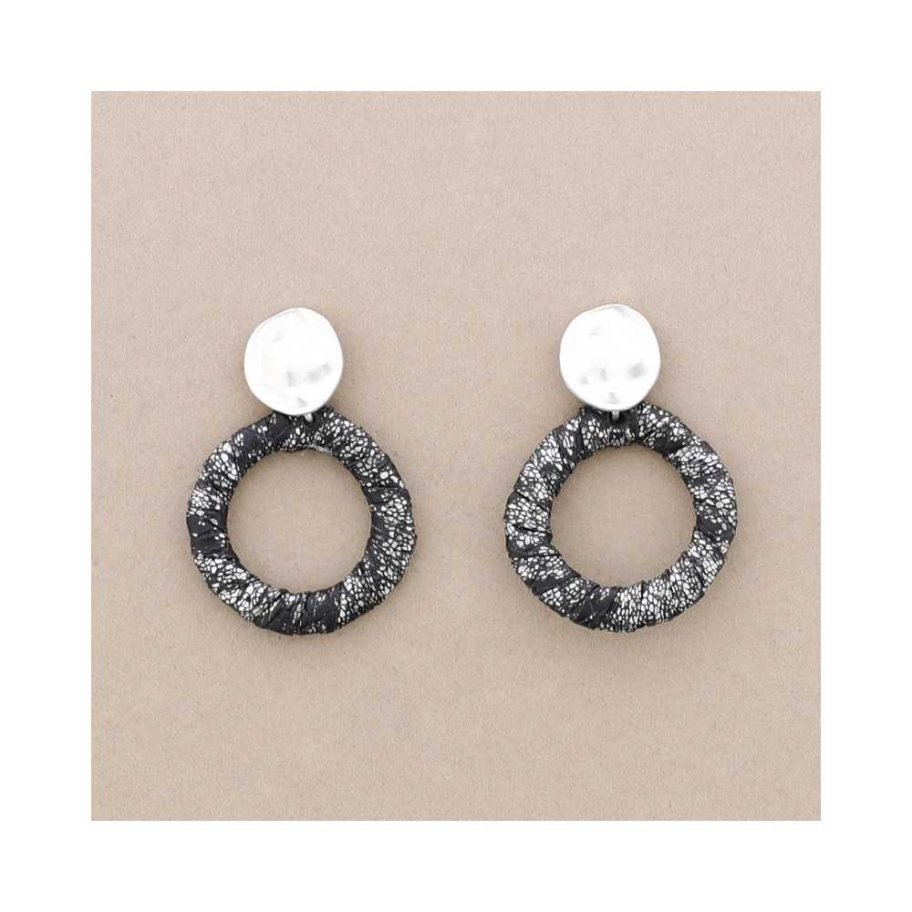 LINED RING METAL EARRINGS