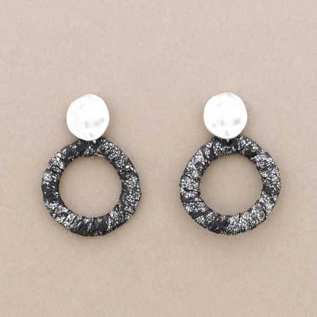 LINED RING METAL EARRINGS