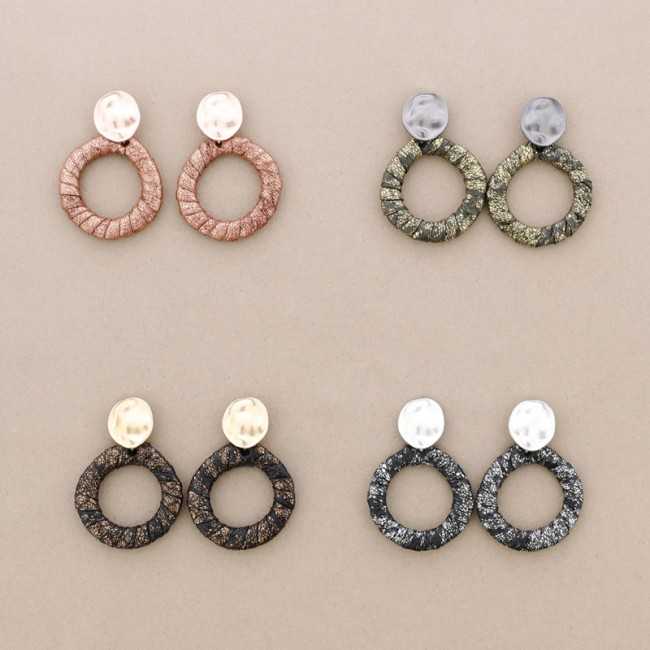 LINED RING METAL EARRINGS