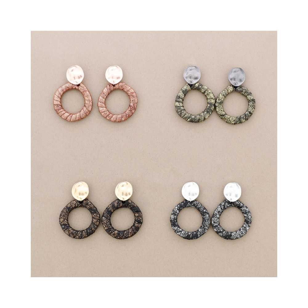 LINED RING METAL EARRINGS