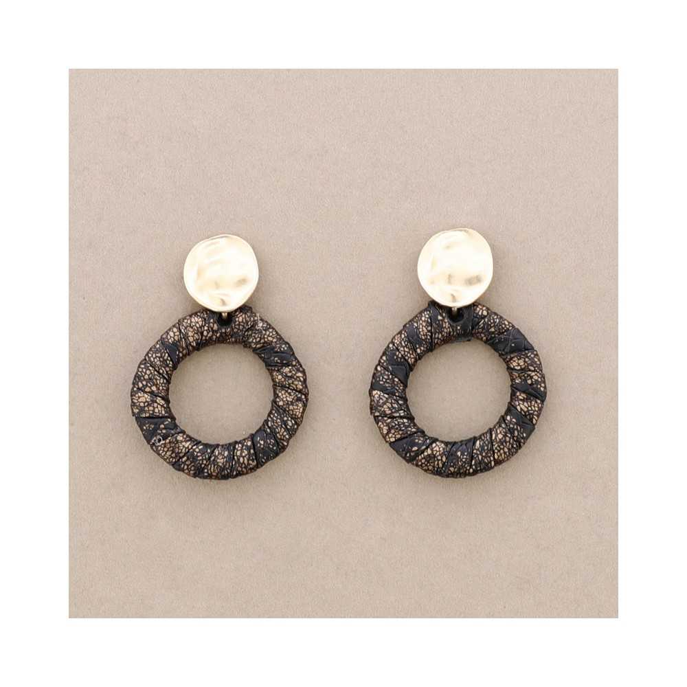 LINED RING METAL EARRINGS