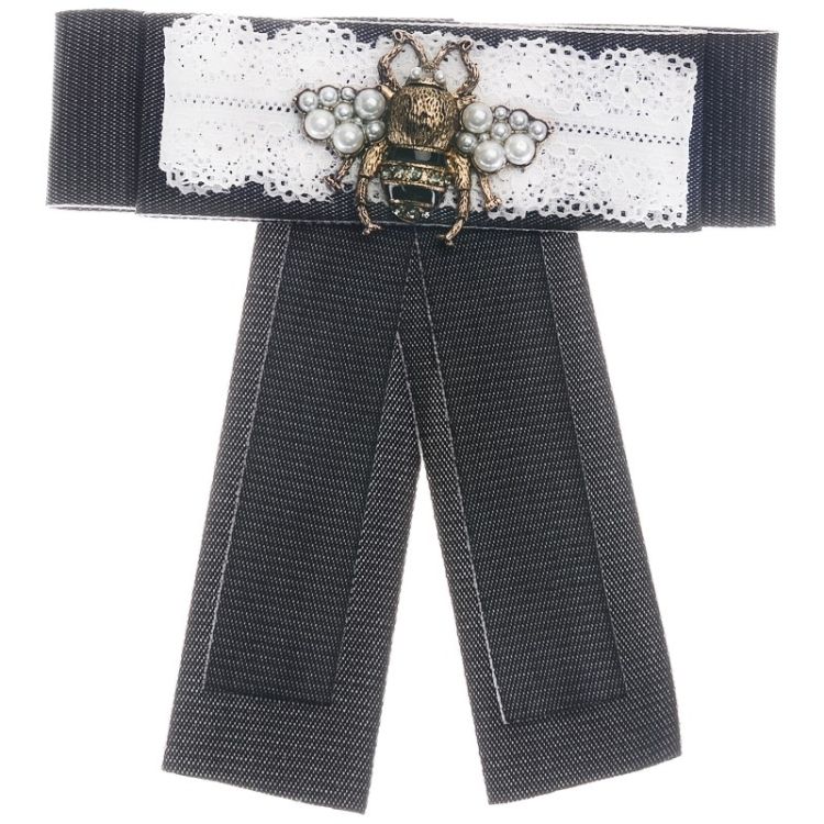 CRYSTAL BEE BOW BROOCH 2
