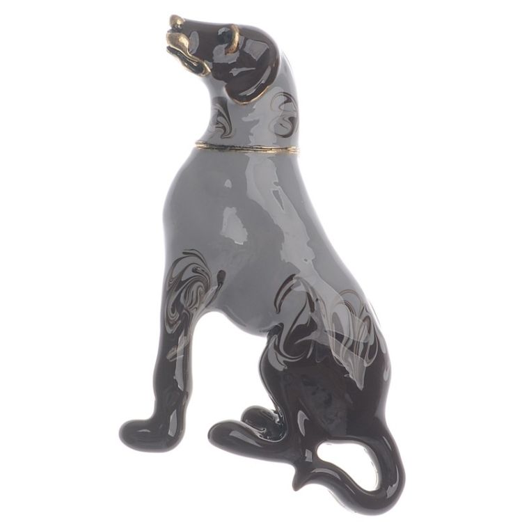 METAL ENAMEL PUPPY BROOCH