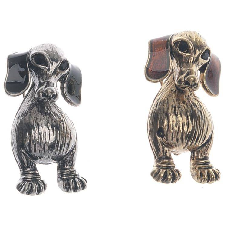 METAL ENAMEL PUPPY BROOCH 2