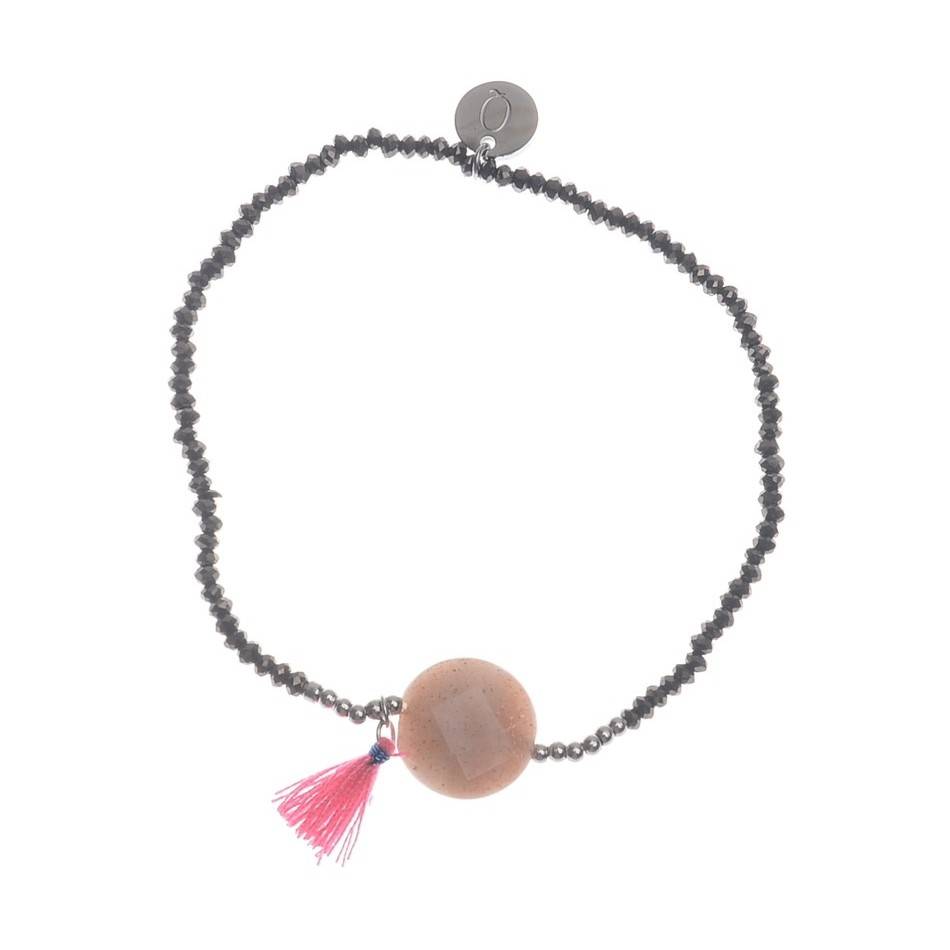 ELASTIC CRYSTAL BEADS FRINGE BRACELET