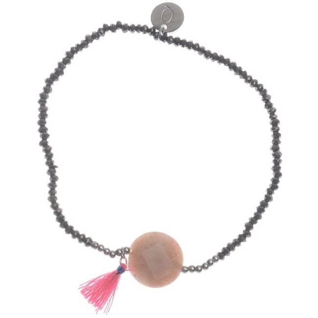 ELASTIC CRYSTAL BEADS FRINGE BRACELET