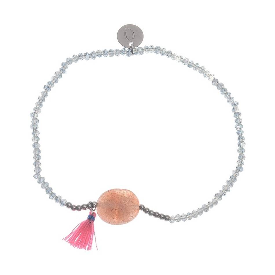 ELASTIC CRYSTAL BEADS FRINGE BRACELET