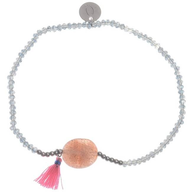 ELASTIC CRYSTAL BEADS FRINGE BRACELET