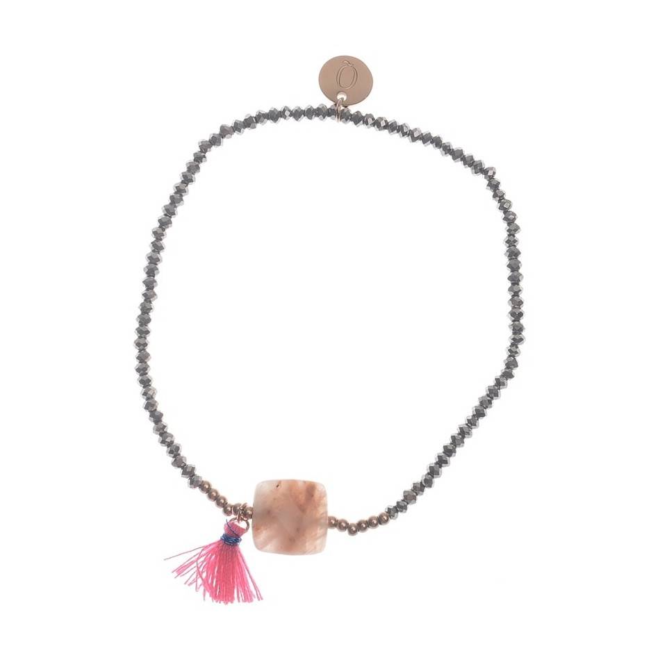 ELASTIC CRYSTAL BEADS FRINGE BRACELET