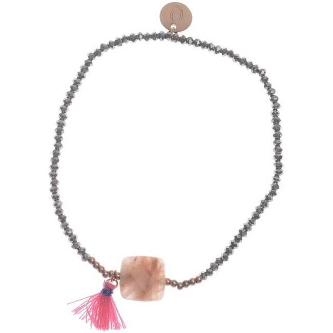 ELASTIC CRYSTAL BEADS FRINGE BRACELET