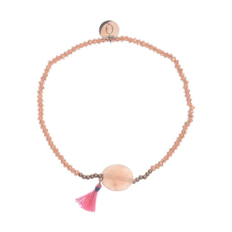 ELASTIC CRYSTAL BEADS FRINGE BRACELET