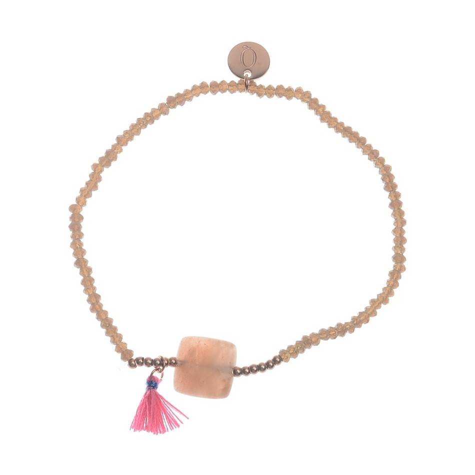 ELASTIC CRYSTAL BEADS FRINGE BRACELET
