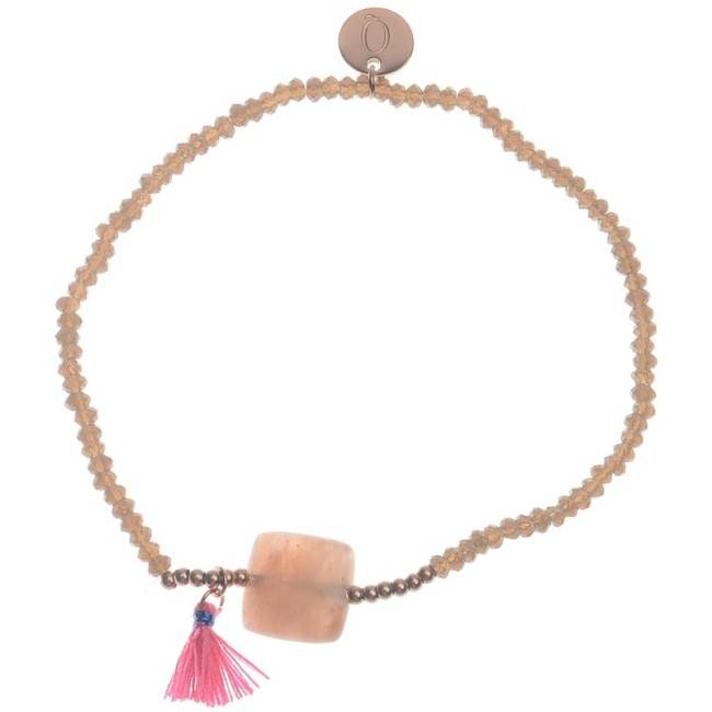 ELASTIC CRYSTAL BEADS FRINGE BRACELET