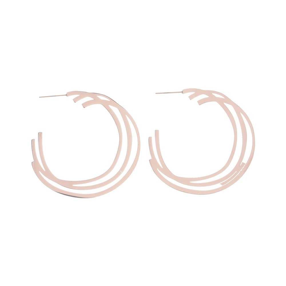 STEEL IRREGULAR HOOP EARRINGS