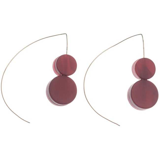 DOUBLE CIRCULAR MATT RESIN EARRINGS