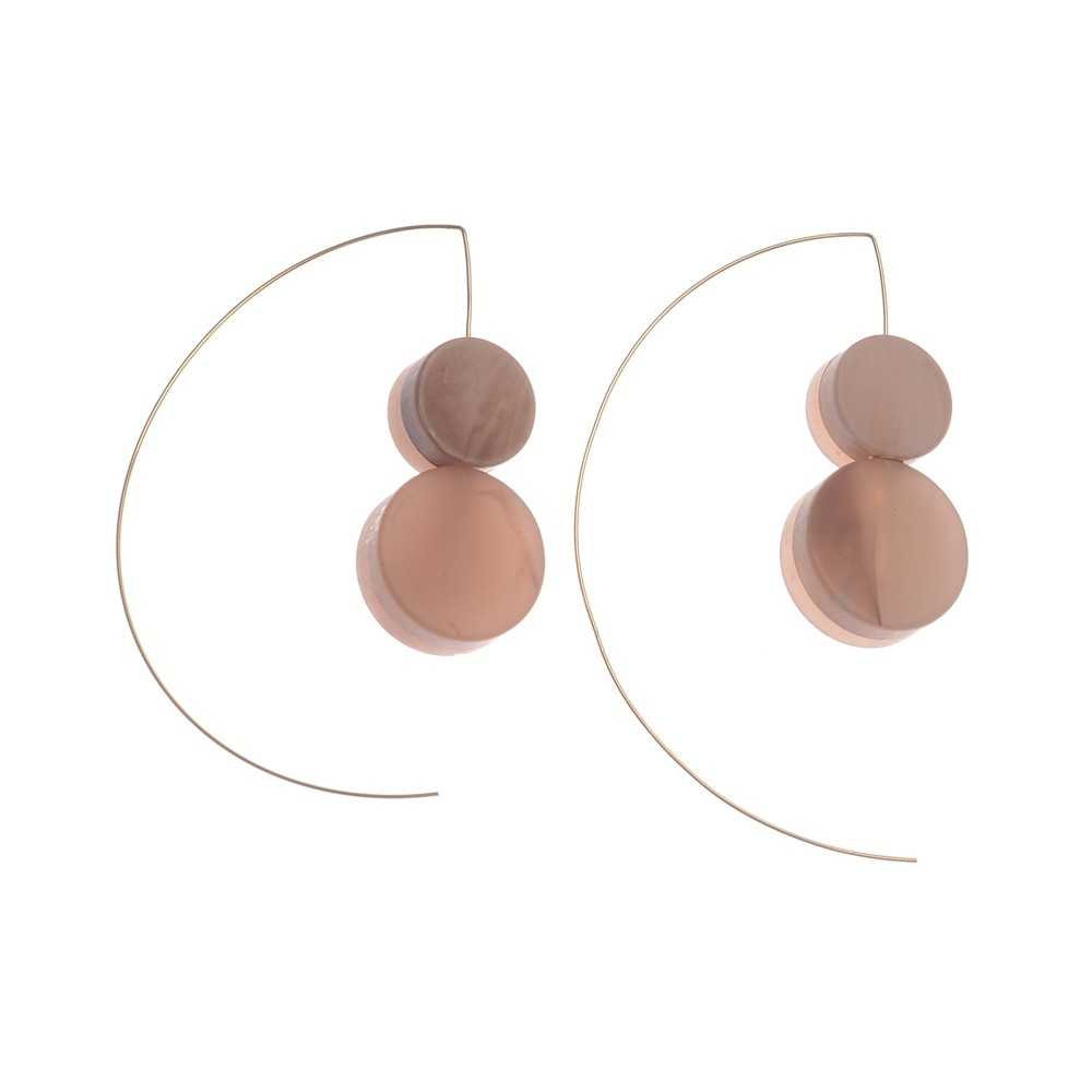 DOUBLE CIRCULAR MATT RESIN EARRINGS