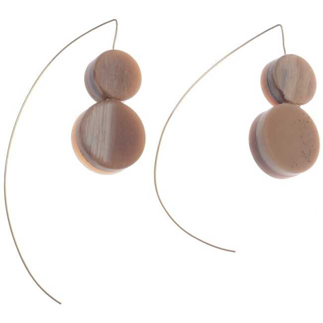 DOUBLE CIRCULAR MATT RESIN EARRINGS