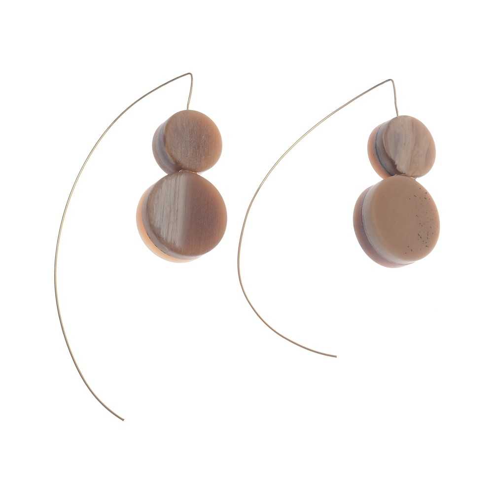 DOUBLE CIRCULAR MATT RESIN EARRINGS