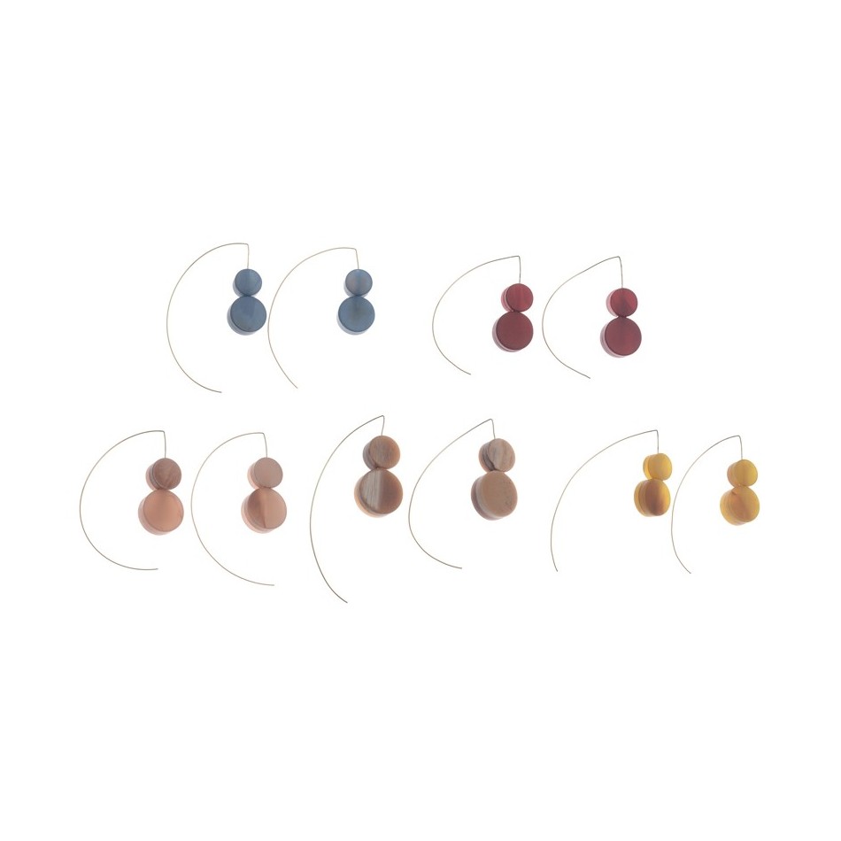 PENDIENTES DOBLE RESINA CIRCULAR MATE