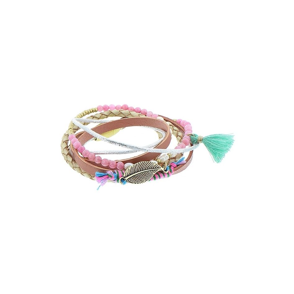 DOUBLE MULTILINE BRACELET WITH MAGNET