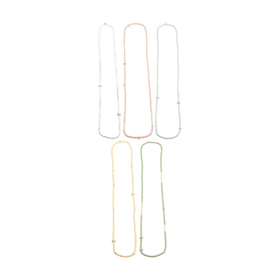 LONG NECKLACE FIMO METAL TUBES