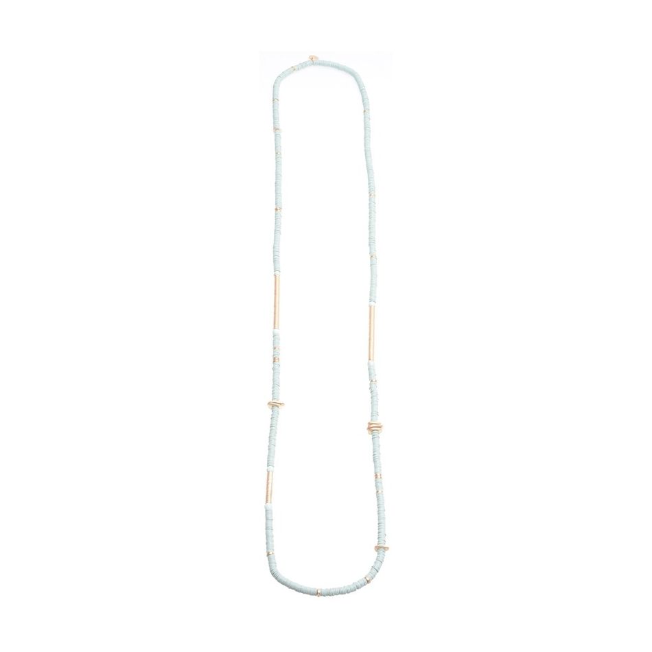 LONG NECKLACE FIMO METAL TUBES