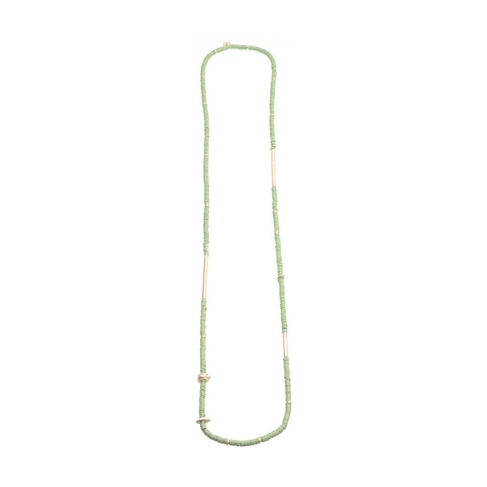 LONG NECKLACE FIMO METAL TUBES