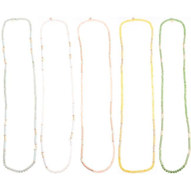 COLLAR LARGO FINO PIEDRAS METAL