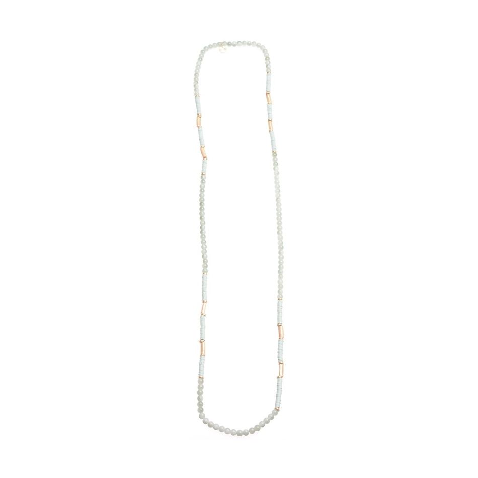 COLLAR LARGO FINO PIEDRAS METAL