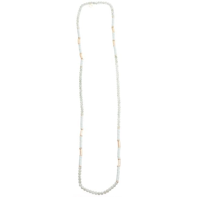 COLLAR LARGO FINO PIEDRAS METAL