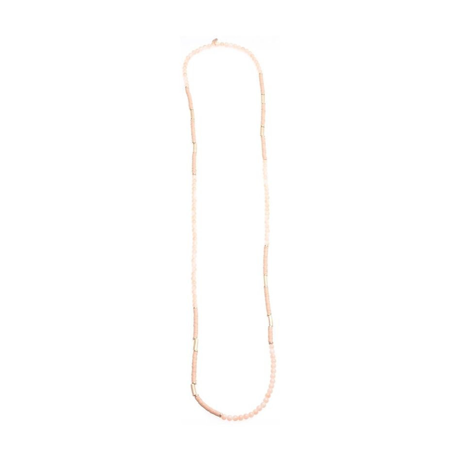 LONG FINE METAL STONES NECKLACE